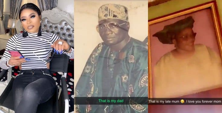 Bobrisky shares photos of his late father and mother (Video)