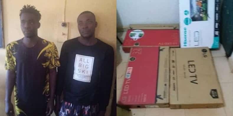Two men arrested after buying six TVs with fake bank alerts -Wapkings Blog