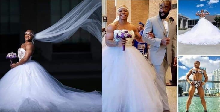 Female bodybuilder with prominent muscles goes viral as she weds (photos)