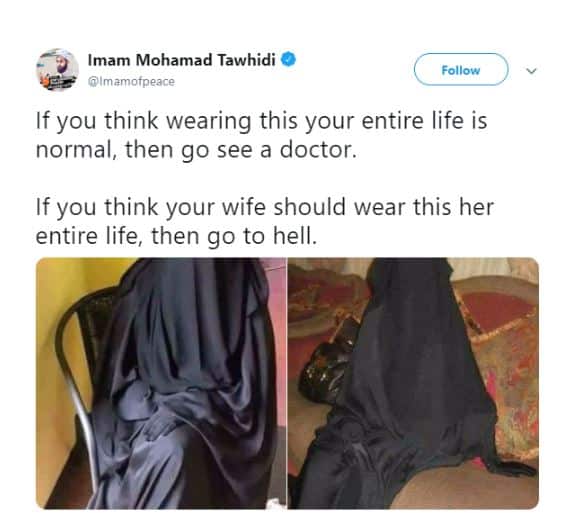 Imam Mohamad Tawhidi openly criticizes the burqa