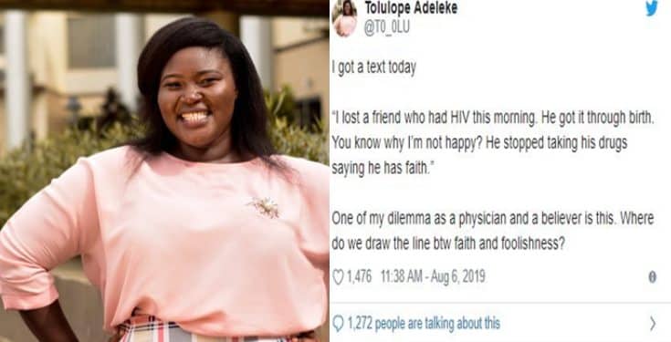 Lady narrates how HIV-positive friend died after he embraced faith