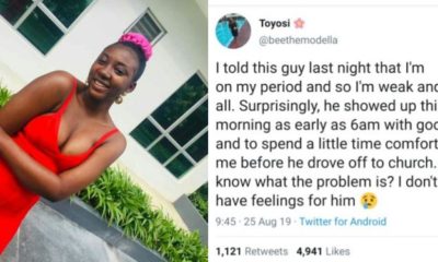 Lady narrates what a man did for her during her period