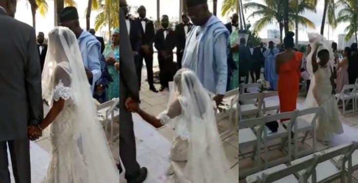 Lady walks out from her wedding after apologizing to her father (video)