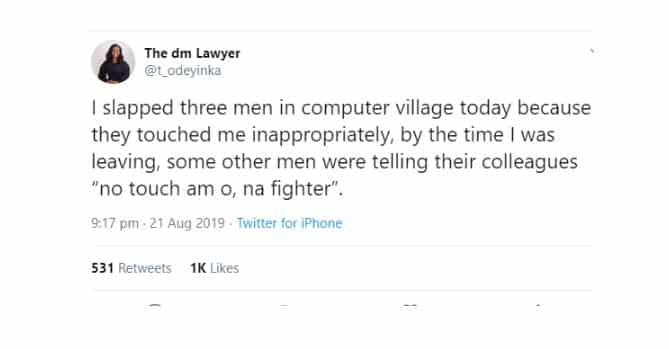 Lawyer reveals why she slapped three men at Computer Village in Lagos 