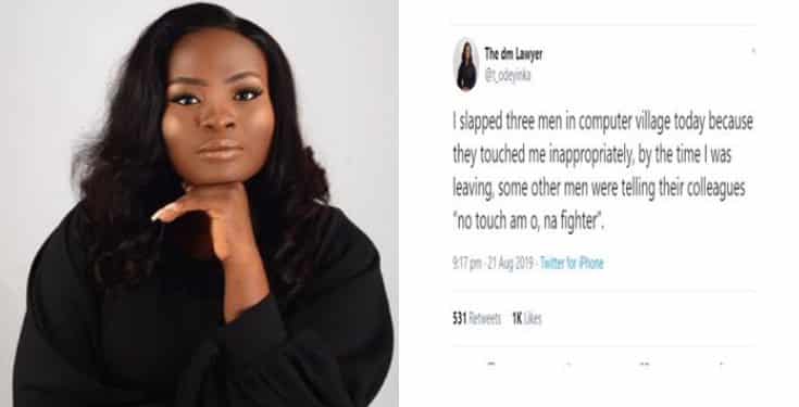 Lawyer reveals why she slapped three men at Computer Village in Lagos