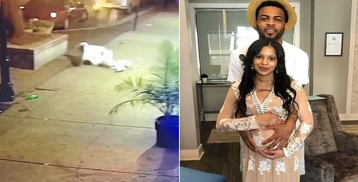 Man shields girlfriend from attack as gunman opens fire in unseen footage