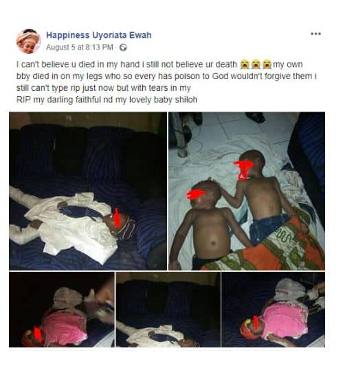 Nigerian mother cries out after her kids were poisoned to death (photos) 