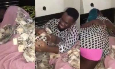 Nigerian woman sprays her husband â‚¦500,000 on his birthday (Video)