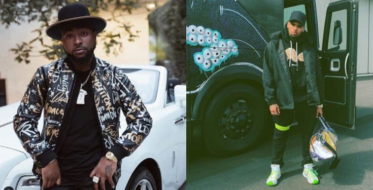 Nigerians react as Chris Brown unfollows Davido on Instagram