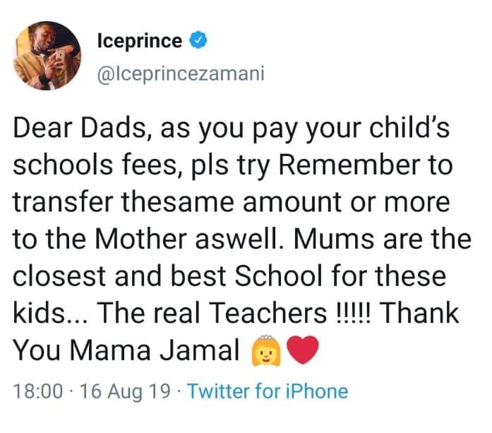 School fees: Ice Prince shares important tip to fathers