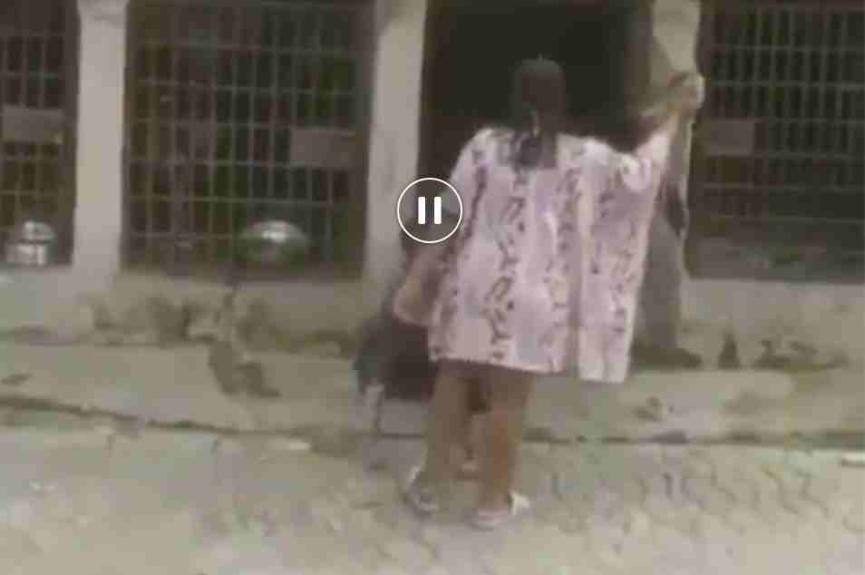 Local woman filmed flogging a child and locking him up in cage alongside dogs