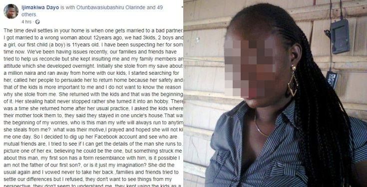 After 12 years of Marriage, Nigerian man discovers that 2 of their 3 children aren’t his