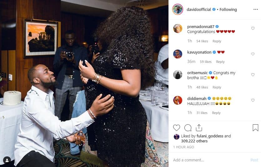 Davido finally confirms he is expecting a child with Chioma