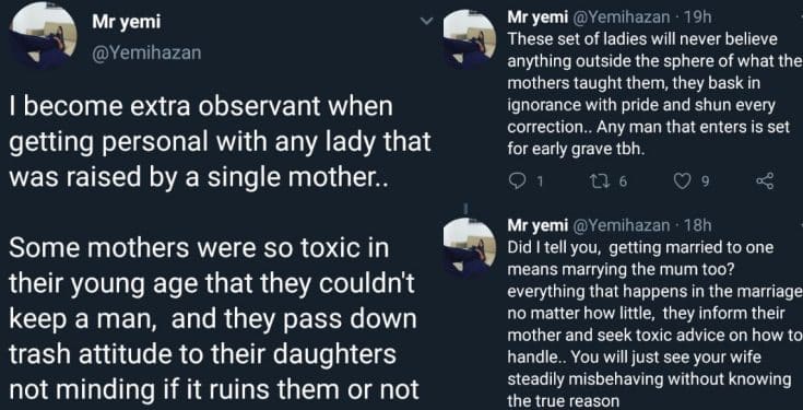 Man highlights the issues with marrying daughters of single moms