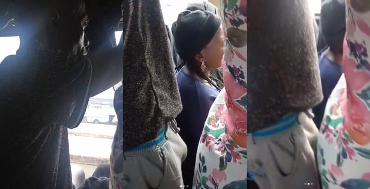 Man seen sexually harassing a co-passenger inside a BRT bus (video)