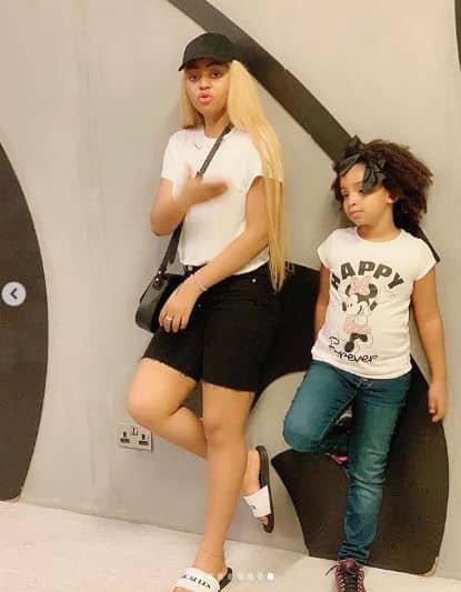 Regina Daniels hangs out with her step kids (photos)