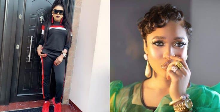 Tonto Dikeh reacts after youths protest against Bobrisky’s lifestyle