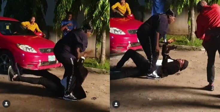 Actor, Odunlade Adekola and Teni fight dirty on movie set (Video)