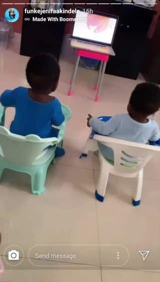 Actress Funke Akindele shows off her twin boys