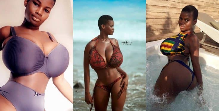 'I can have sex for more than 2 hours, I can go 10 rounds' – Big boobs model, Pamela Odame brags