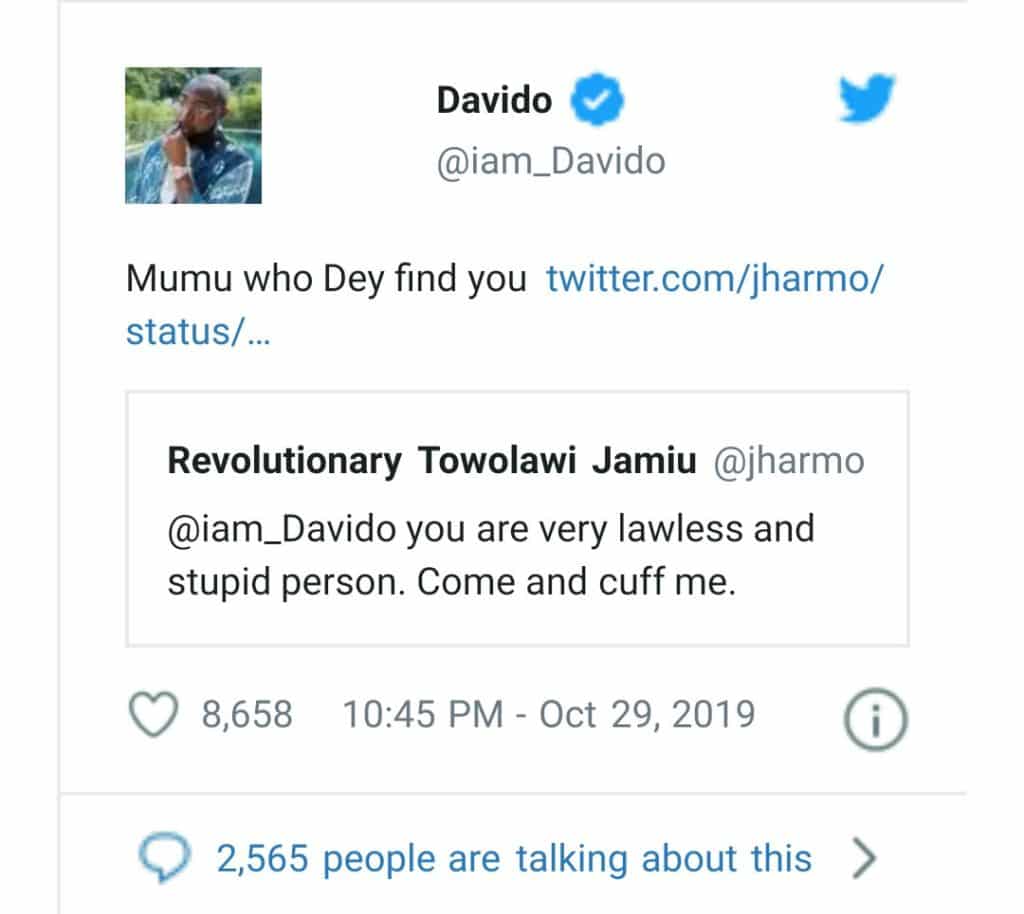 Twitter Users React To Davido's Arrest Of Ladies Who Pranked Him; See What He Replied  