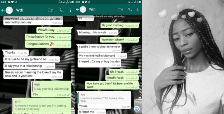 Lady shares message she received from a man whose proposal she refused