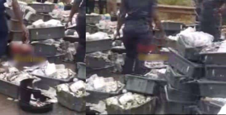 Money scattered after Bank's bullion van collided with a tanker (video)