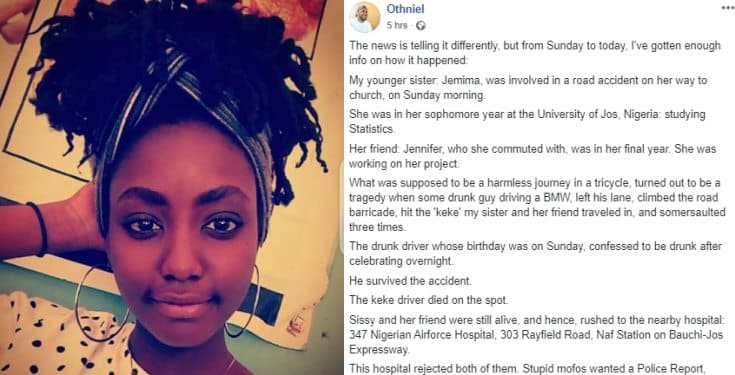 Nigerian Lady hit by drunk driver dies after hospital rejected her and other victims
