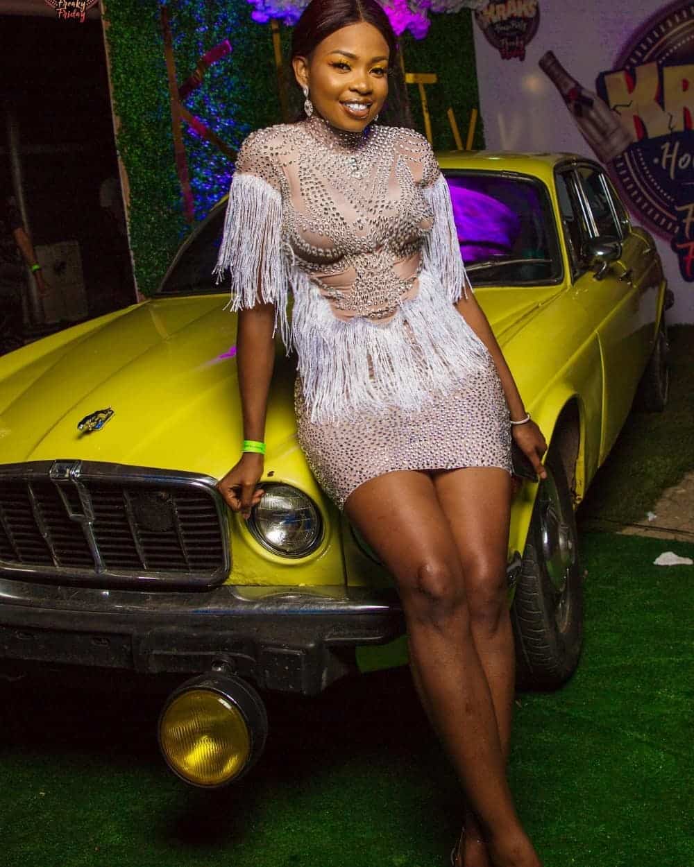 Ex-BBNaija housemate Cindy Okafor called out for posing in free dress without giving credit