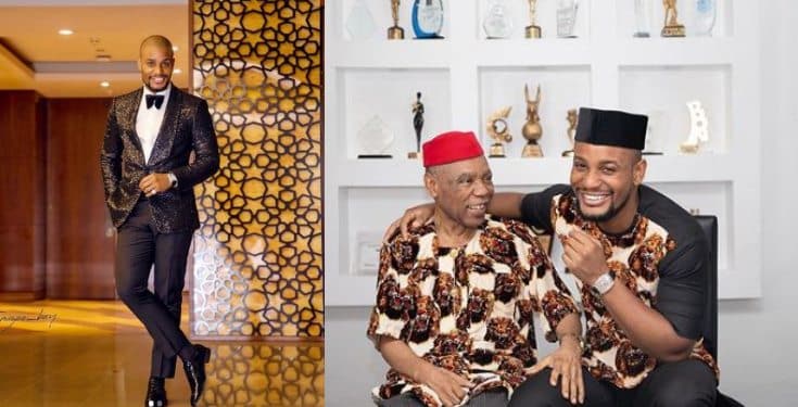 Actor Alex Ekubo shares rare photo himself and his father