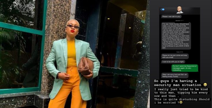 Lady shares conversation she had with a security man who said he loves her