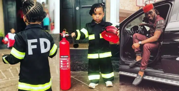 Paul Okoye shares adorable photos of his daughter dressed in 'Fire Department'