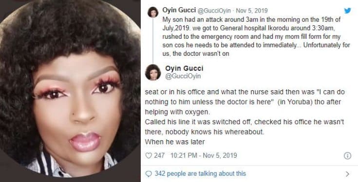 Woman narrates how she lost her 9-month-old baby at Ikorodu general hospital