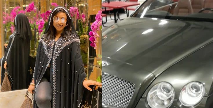 Actress Tonto Dikeh buys herself a Bentley (Video)
