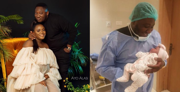 Comedian Ajebo and wife, Uchechi welcome a baby girl (video)