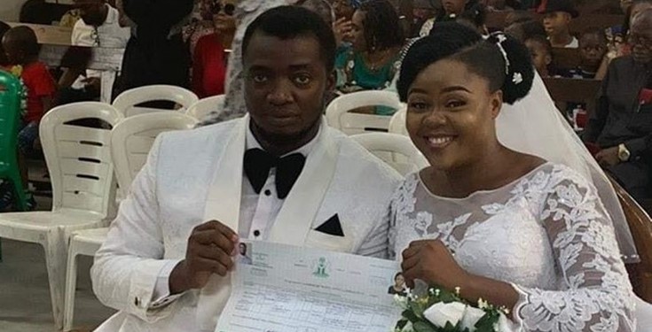 Couple wed with no reception, bridal train, groomsmen, best man & chief bridesmaid in Port Harcourt