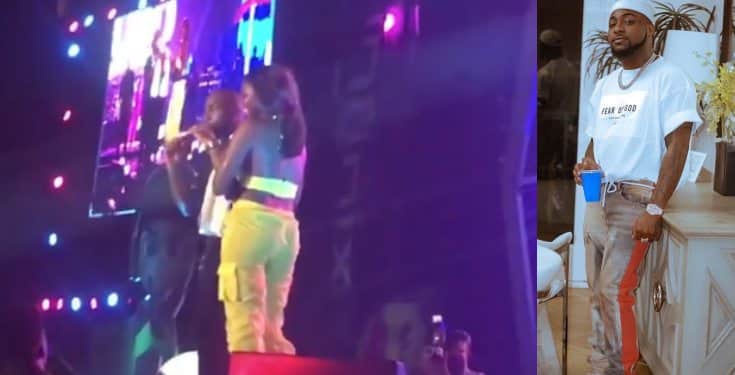 Davido gifts a lady ₦1 million on stage (Video)