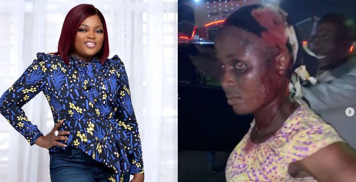 Funke Akindele cries out as security guard breaks woman’s head (video)