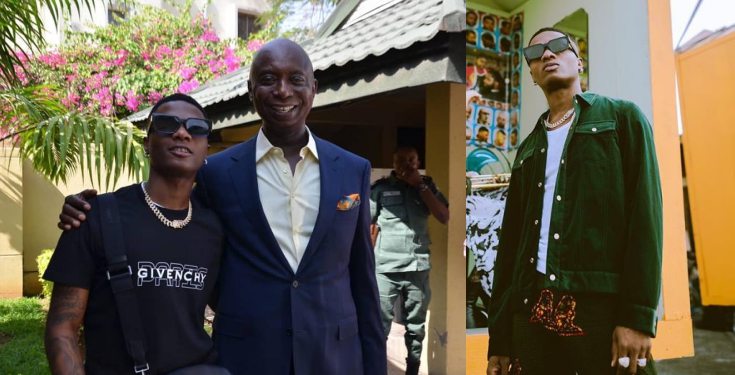 'Keep your wife from Wizkid' - Fan warns Ned Nwoko as he poses with the musician