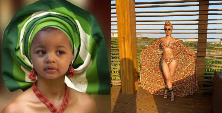 Cardi B reacts to manipulated photo of her daughter in Yoruba outfit