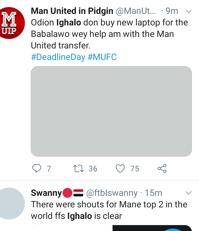 ‘Him don buy new laptop for the Babalawo wey help am’ – Twitter Users react to reports of Man U. signing Odion Ighalo.