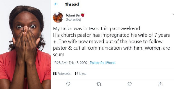 Man left heartbroken as pastor gets his wife of 7 years pregnant