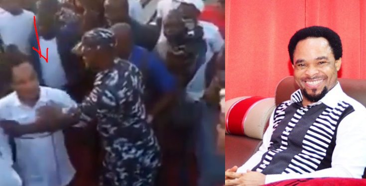 Moment a police officer stopped Prophet Odumeje from meeting Governor Ganduje (video)