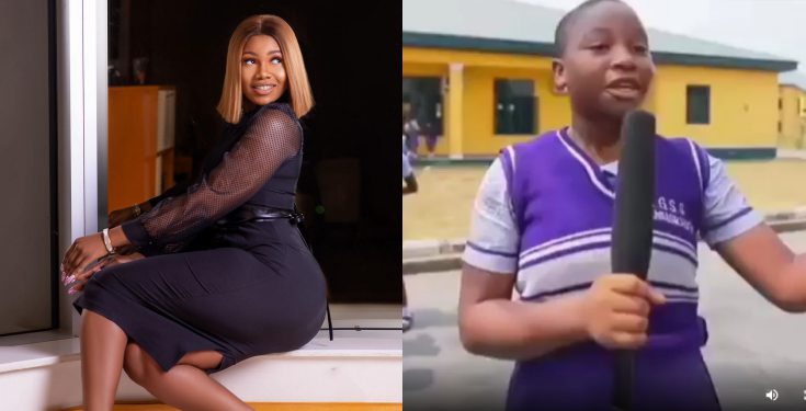 School girl expresses her excitement after meeting Tacha (video)