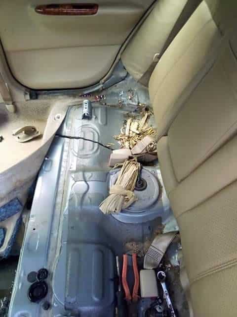 Nigerian man discovers ‘fetish’ items under his car two months after he was involved in accident (photos)