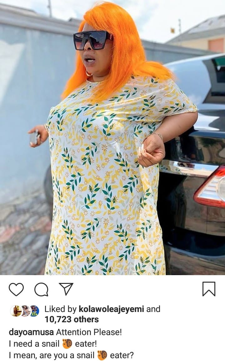‘My snail is sweeter than yours. I need a snail eater’ – Dayo Amusa