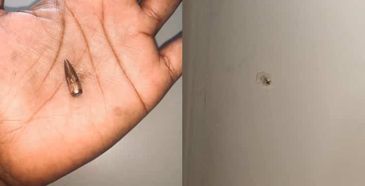 Nigerian lady and her children escape death as stray bullet pierces through her wall (photos)