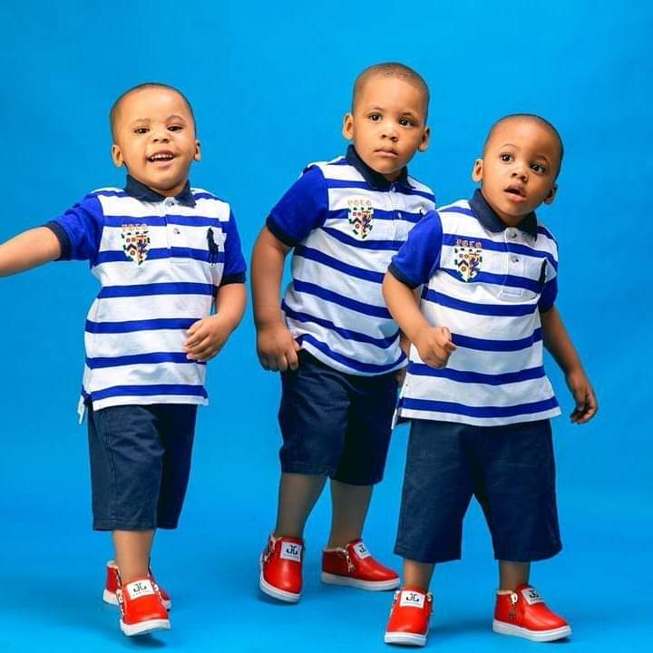 Femi Kayode's wife and triplet sons celebrate birthday