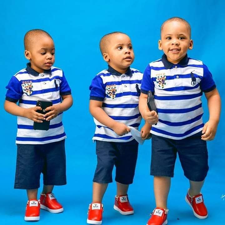 Femi Kayode's wife and triplet sons celebrate birthday