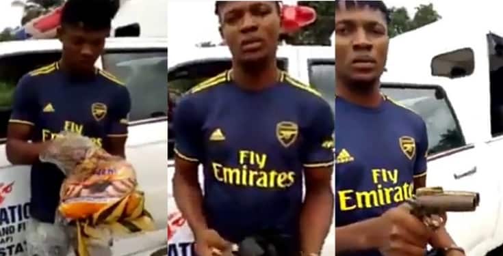 Man arrested in Imo for hiding gun inside a loaf of bread (Video)